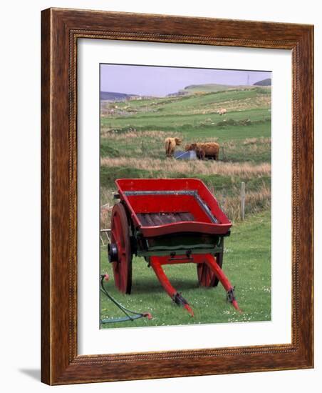 Farm Animals and Wheelbarrow, Kilmuir, Isle of Skye, Scotland-Gavriel Jecan-Framed Photographic Print