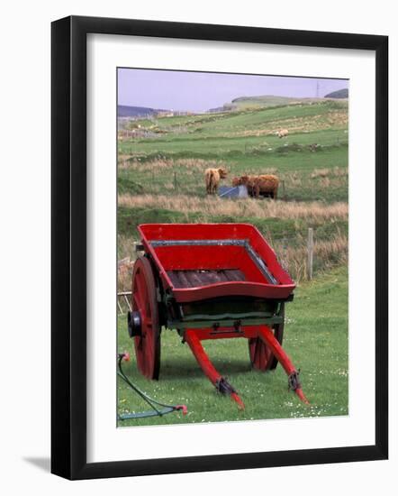 Farm Animals and Wheelbarrow, Kilmuir, Isle of Skye, Scotland-Gavriel Jecan-Framed Photographic Print