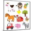 Farm Animals Illustration-Svetlana Peskin-Mounted Art Print