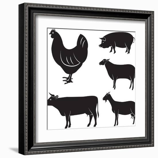Farm Animals-111chemodan111-Framed Art Print