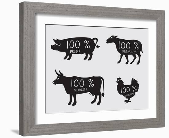 Farm Animals-Alexkava-Framed Art Print