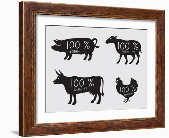 Farm Animals-Alexkava-Framed Art Print