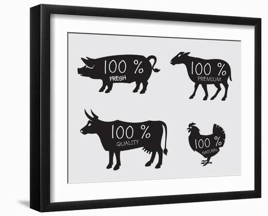 Farm Animals-Alexkava-Framed Art Print