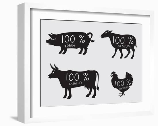 Farm Animals-Alexkava-Framed Art Print