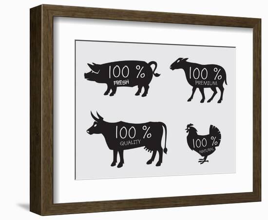 Farm Animals-Alexkava-Framed Premium Giclee Print