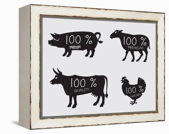 Farm Animals-Alexkava-Framed Stretched Canvas