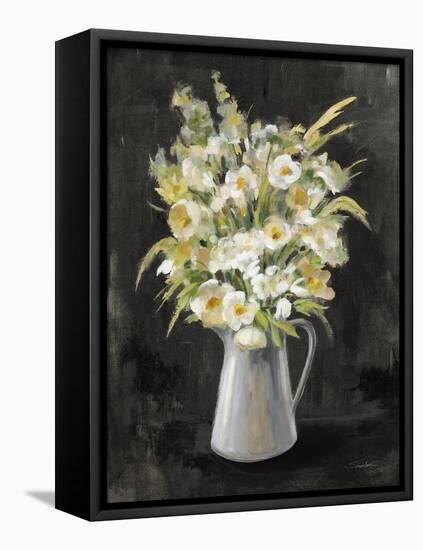 Farm Bouquet on Black-Silvia Vassileva-Framed Stretched Canvas