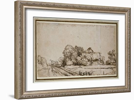 Farm Buildings Beside a Road-Rembrandt van Rijn-Framed Giclee Print