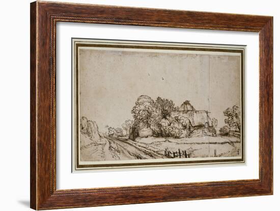 Farm Buildings Beside a Road-Rembrandt van Rijn-Framed Giclee Print