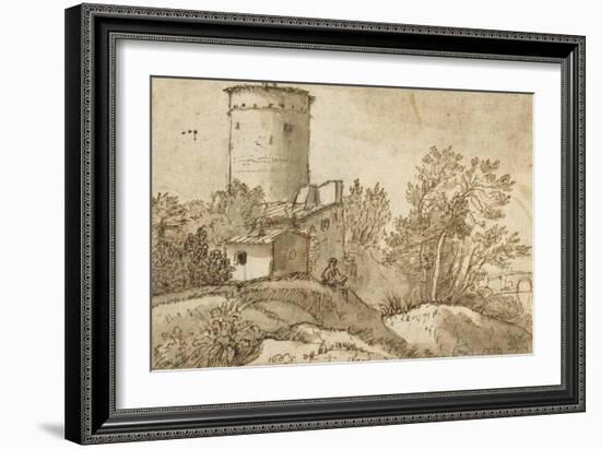 Farm Buildings by the Tiber-Claude Lorraine-Framed Giclee Print