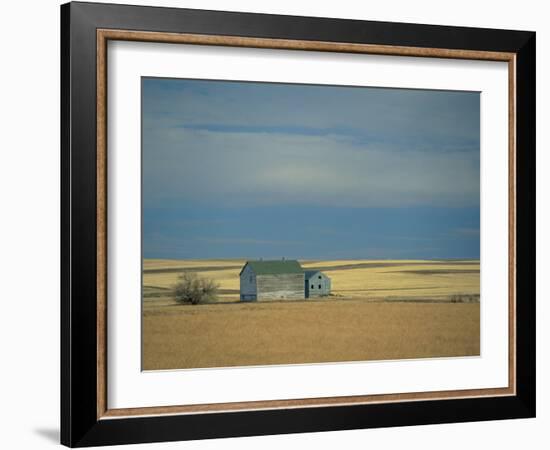 Farm Buildings on the Prairie, North Dakota, USA-Robert Francis-Framed Photographic Print