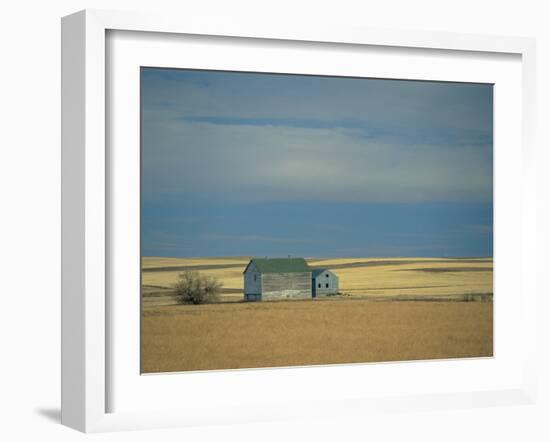 Farm Buildings on the Prairie, North Dakota, USA-Robert Francis-Framed Photographic Print