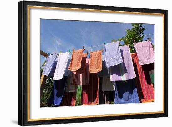 Farm, Clothesline, Towels-Catharina Lux-Framed Photographic Print