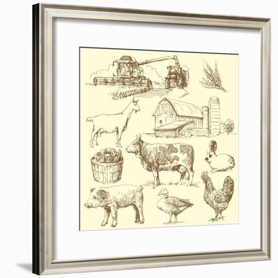 Farm Collection-canicula-Framed Premium Giclee Print