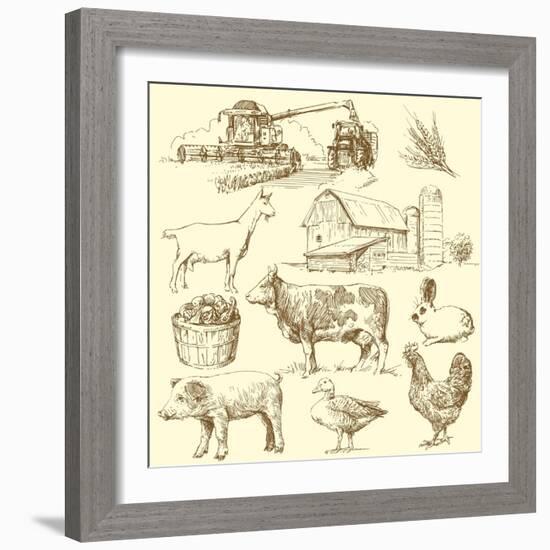 Farm Collection-canicula-Framed Art Print