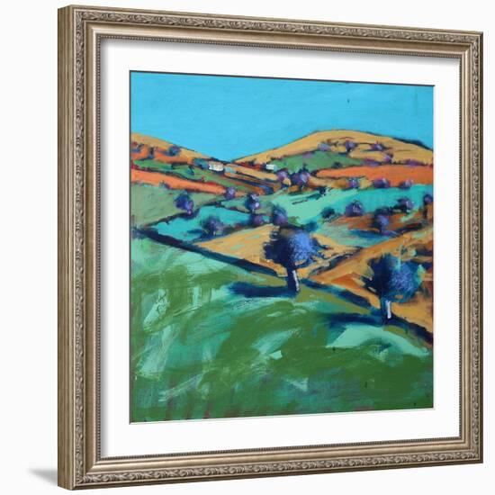 Farm Cornwall, 2021 (acrylic on board)-Paul Powis-Framed Giclee Print