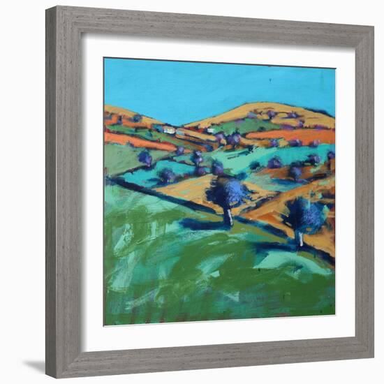 Farm Cornwall, 2021 (acrylic on board)-Paul Powis-Framed Giclee Print