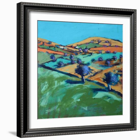 Farm Cornwall, 2021 (acrylic on board)-Paul Powis-Framed Giclee Print