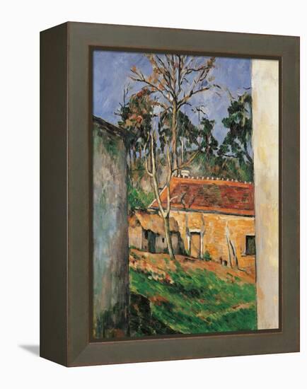 Farm Courtyard in Auvers-Paul Cézanne-Framed Premier Image Canvas