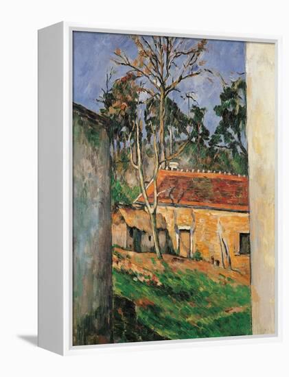 Farm Courtyard in Auvers-Paul Cézanne-Framed Premier Image Canvas