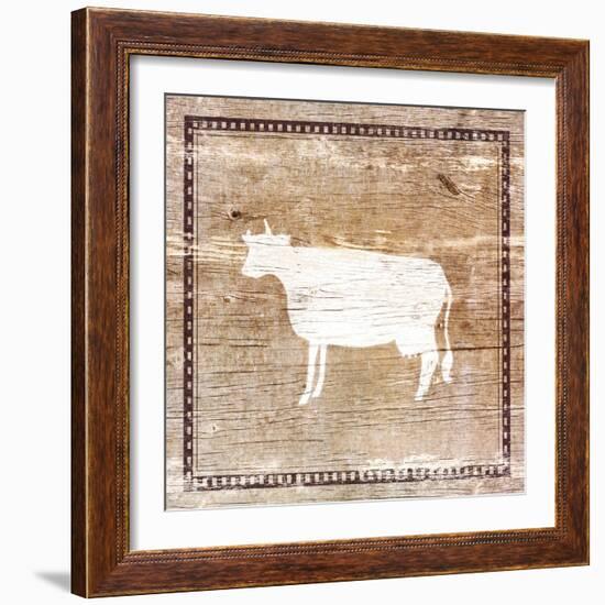 Farm Cow Silhouette-Elizabeth Medley-Framed Art Print