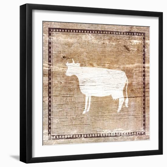 Farm Cow Silhouette-Elizabeth Medley-Framed Art Print