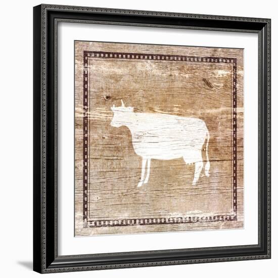 Farm Cow Silhouette-Elizabeth Medley-Framed Art Print