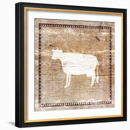 Farm Cow Silhouette-Elizabeth Medley-Framed Art Print