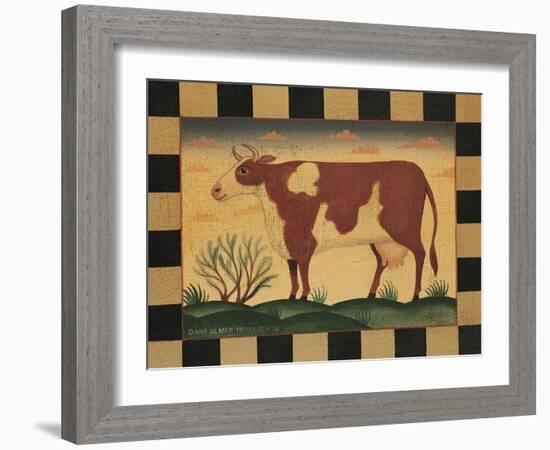 Farm Cow-Diane Pedersen-Framed Art Print