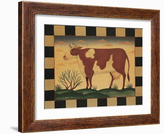 Farm Cow-Diane Pedersen-Framed Art Print