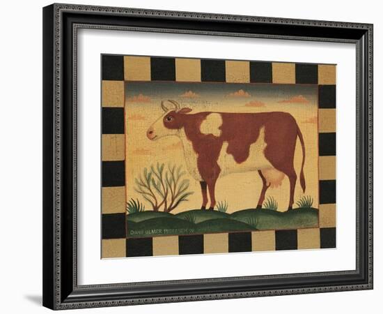 Farm Cow-Diane Pedersen-Framed Art Print