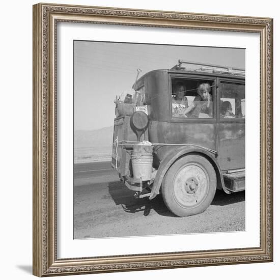 Farm family drive away from the Dust Bowl, 1936-Dorothea Lange-Framed Photographic Print