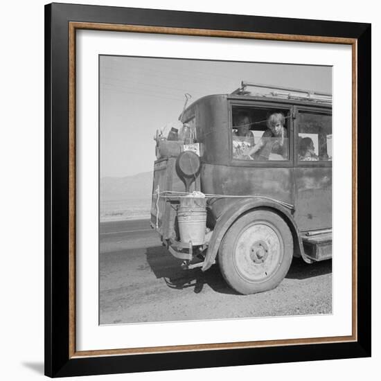 Farm family drive away from the Dust Bowl, 1936-Dorothea Lange-Framed Photographic Print