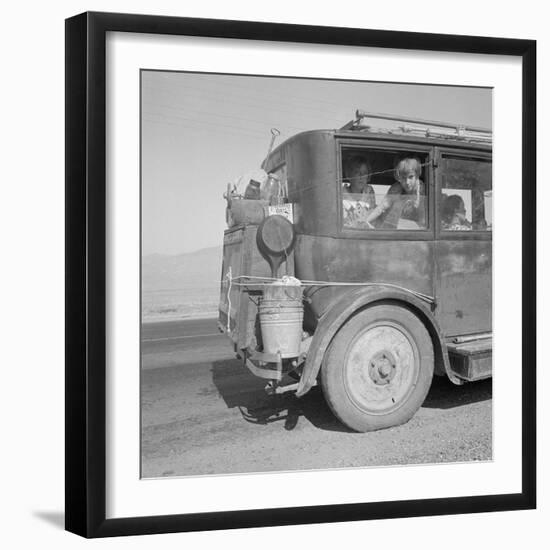 Farm family drive away from the Dust Bowl, 1936-Dorothea Lange-Framed Photographic Print