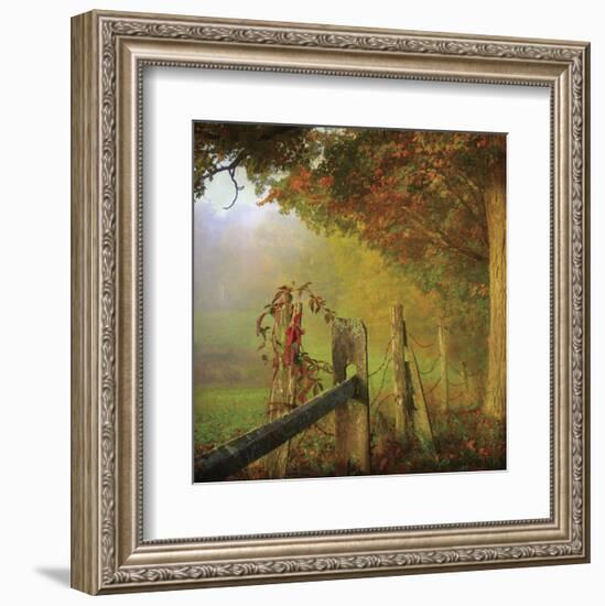 Farm Fence-Dawne Polis-Framed Art Print