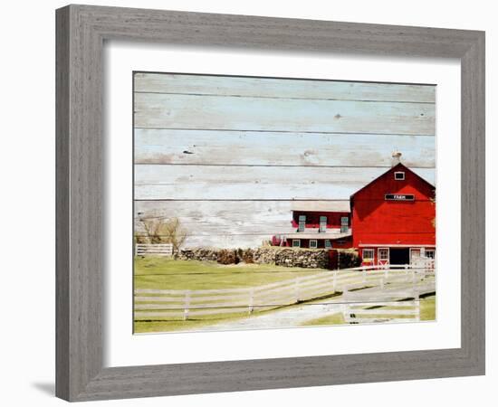 Farm Fence-Nicholas Biscardi-Framed Art Print