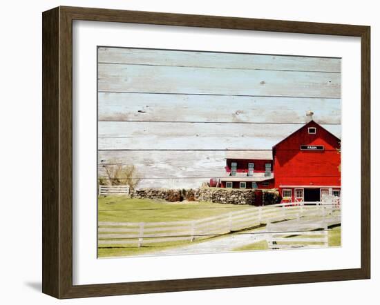 Farm Fence-Nicholas Biscardi-Framed Art Print