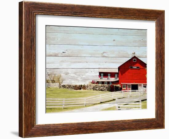 Farm Fence-Nicholas Biscardi-Framed Art Print