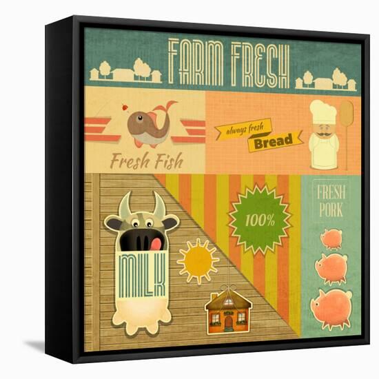 Farm Fresh Organic Products-elfivetrov-Framed Stretched Canvas