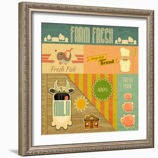 Farm Fresh Organic Products-elfivetrov-Framed Art Print