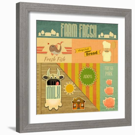 Farm Fresh Organic Products-elfivetrov-Framed Art Print