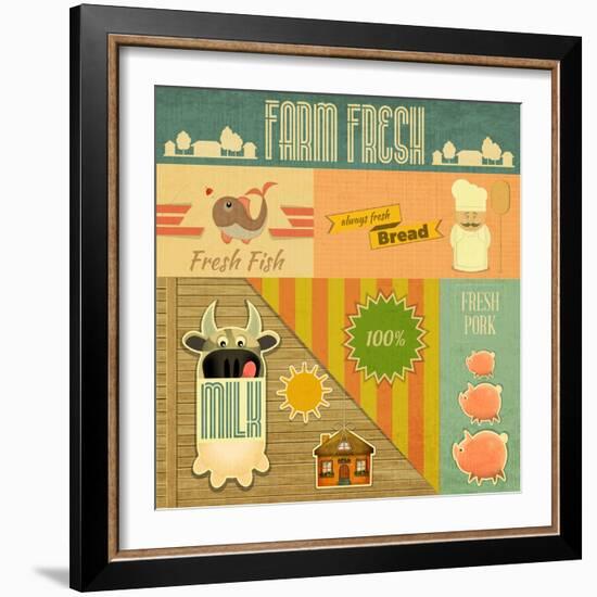 Farm Fresh Organic Products-elfivetrov-Framed Art Print