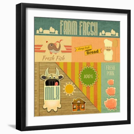 Farm Fresh Organic Products-elfivetrov-Framed Art Print