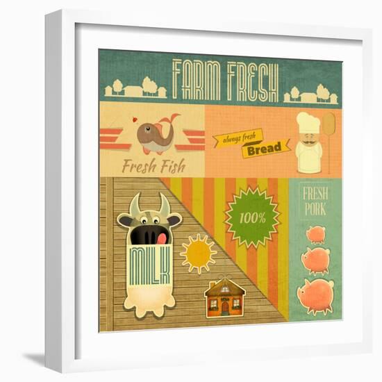 Farm Fresh Organic Products-elfivetrov-Framed Art Print