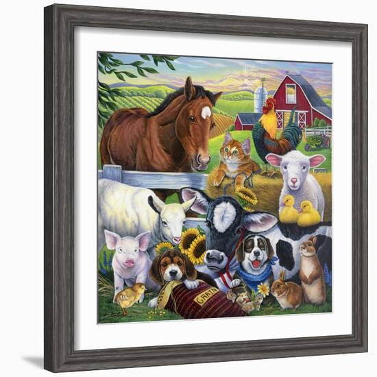 Farm Friends-Jenny Newland-Framed Premium Giclee Print