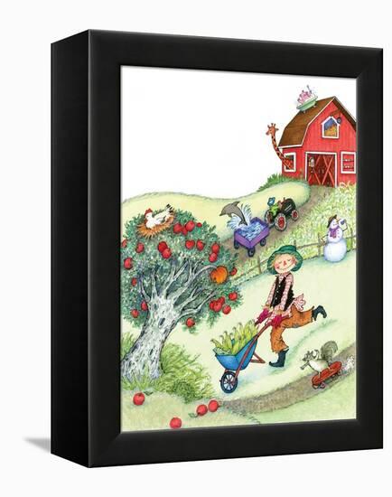 Farm Funnies - Humpty Dumpty-Marsha Winborn-Framed Premier Image Canvas