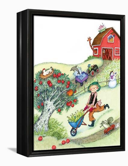 Farm Funnies - Humpty Dumpty-Marsha Winborn-Framed Premier Image Canvas