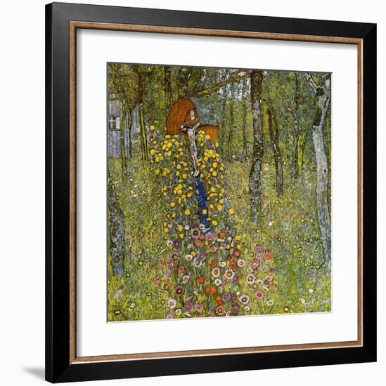 Farm Garden with Crucifix-Gustav Klimt-Framed Giclee Print