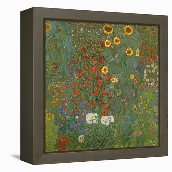 Farm Garden with Sunflowers, 1905-06-Gustav Klimt-Framed Premier Image Canvas