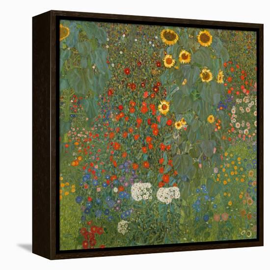 Farm Garden with Sunflowers, 1905-06-Gustav Klimt-Framed Premier Image Canvas